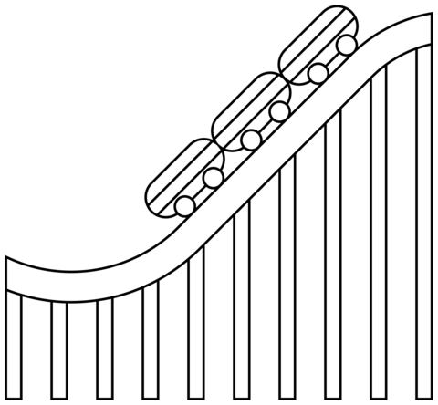 Roller Coaster Emoji Coloring Page